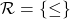 \mathcal R = \{\le \}