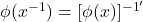 \phi(x^{-1}) = [\phi(x)]^{-1'}